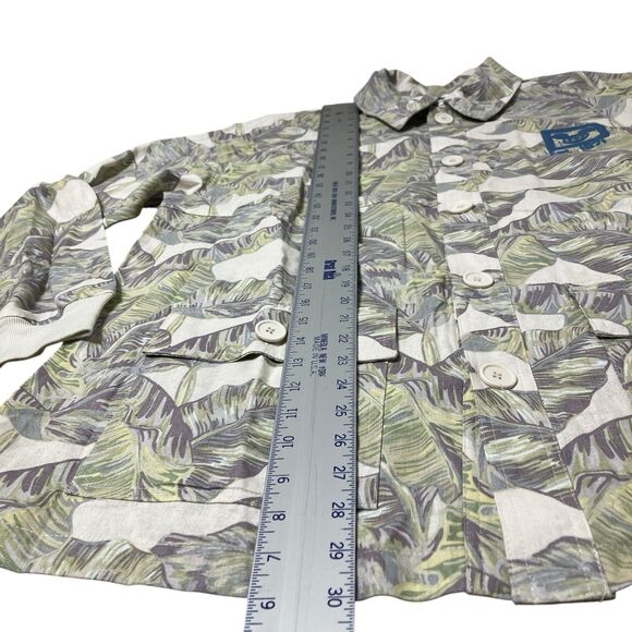 Disney World Mens XL Green Linen Blend Leaf Button Up Shirt Spirit Jersey Parks - Picture 7 of 15